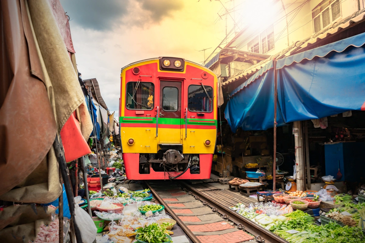 Railway market in Thailand